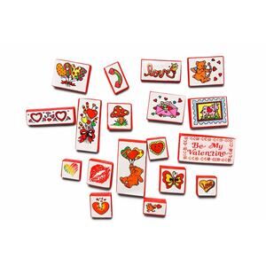 Vintage Valentine Rubber Stamp Lot Hearts Love Bears Cupid Mixed Sizes